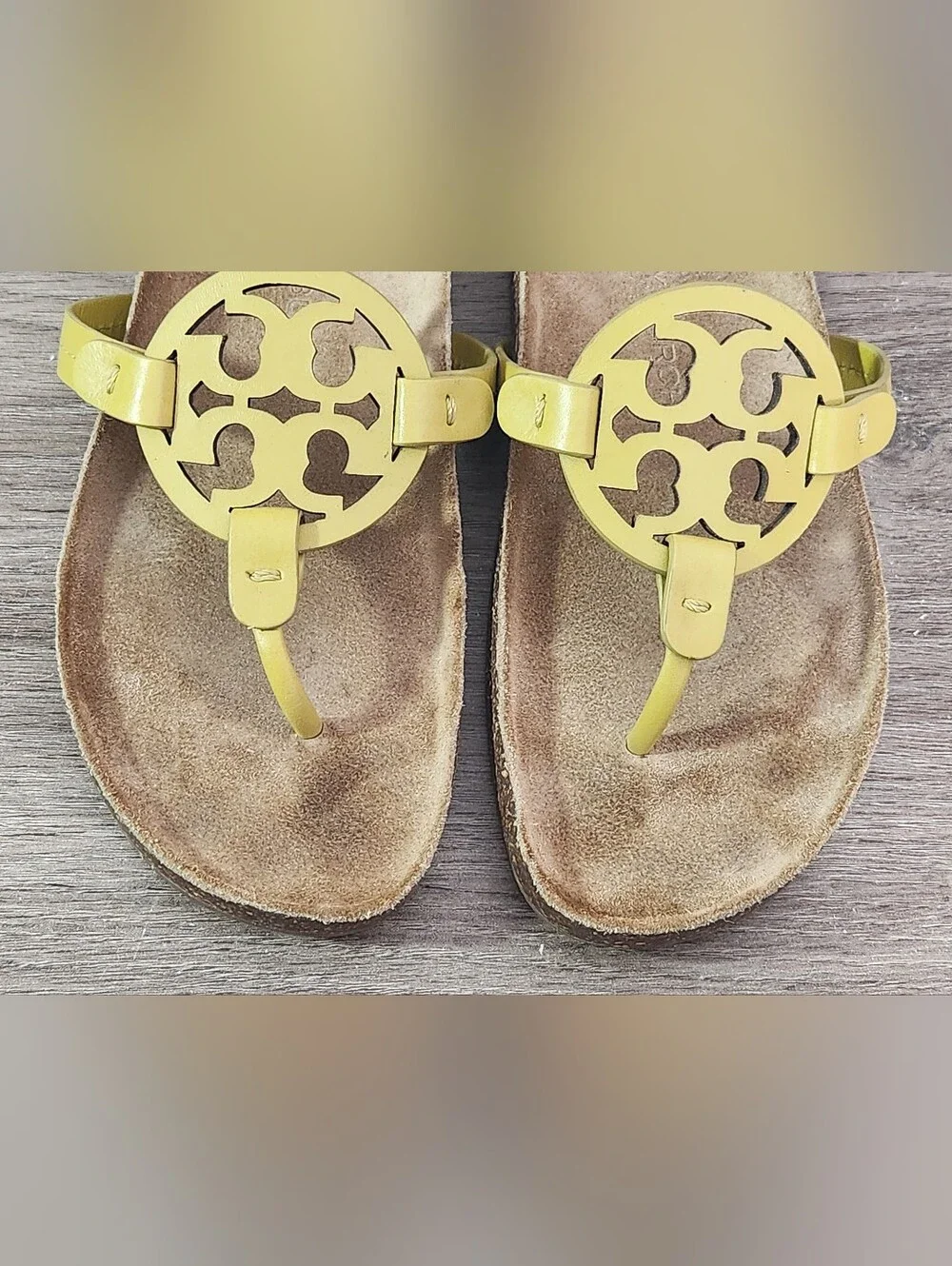 Tory Burch Miller Cloud Leather Thong Logo Slide Sandal